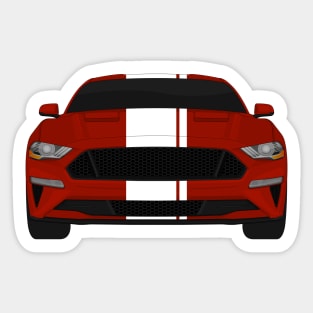 Mustang GT Rapid-Red + White Stripes Sticker